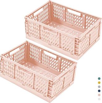 OEM Juego De 2 Cajas De Almacenamiento Plegables Multiusos: Ahorran Espacio Y
