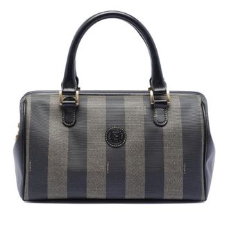 Fendi Pre-owned Fendi Pequin Coated Canvas Boston Bag Ladies D7GVDLDSJHUXQXLM