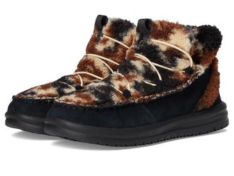 Hey Dude Camden Suede Cozy Womens Boots Black Multi/Black : 6 M, Leather