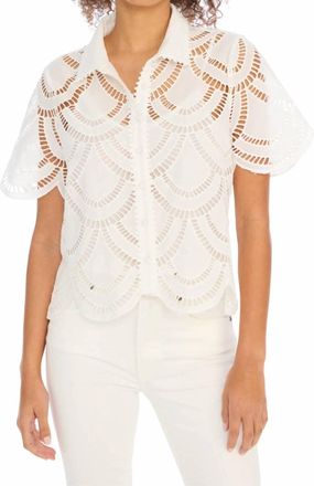 Allison New York Clyde Cotton Eyelet Shirt In White