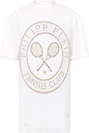 Philipp Plein Open Back T-Shirt Mini Dress Tennis Club