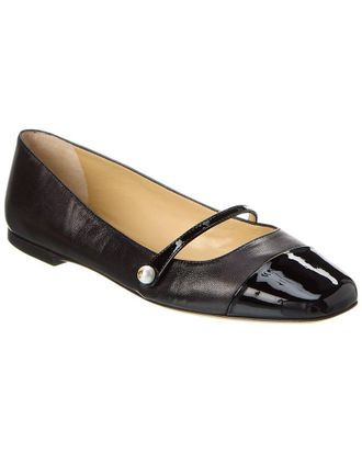 Jimmy Choo London Elisa Leather & Patent Flat