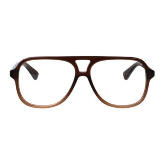 Bottega Veneta Glasses, unisex, Brown, Size: 56 MM Aviator Frame