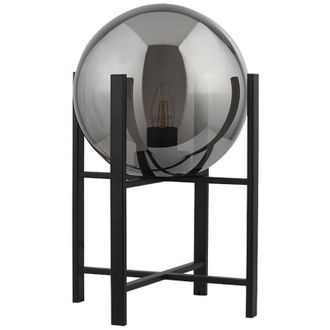Searchlight Searchlight - Lampada da tavolo Amsterdam - Metallo nero e vetro fum&eacute;