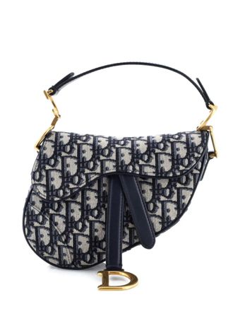 Dior Saddle Handbag Oblique Canvas Mini shoulder bag - Blu