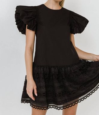 English Factory Emily Anne Mini Dress In Black