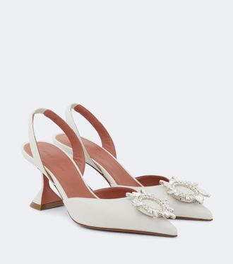 Amina Muaddi Begum 70 leather slingback pumps
