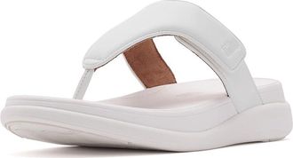 FitFlop F-Mode Go Adjustable Flatform Toe-Post Sandals Womens Wedge Shoes Urban White : 10 M (B), Faux Leather