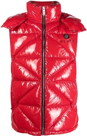 Philipp Plein quilted padded gilet jacket - men - Polyamide/Polyamide/Polyester - XXXXL - Red