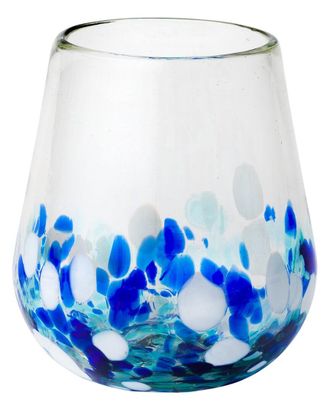 10 Strawberry Street Set Of 6 Bahia Stemless Wine Handblown Mexican Glasses