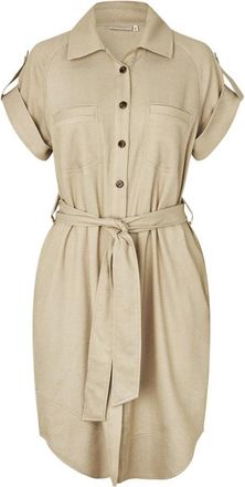 Masai Kleedjes, Dames, Beige, 2Xl, Shirt Kleedjes