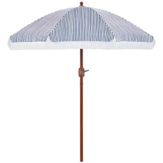 Yaheetech Yaheetech Sombrilla Con Borlas Rom&aacute;nticas De 215 Cm De Di&aacute;metro, Plegable, 8 Varillas De Fibra De Vidrio, Con Flecos, Para Terraza, Protecci&oacute;n Uv, Sin