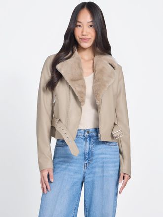 Guess Capri Faux-Leather Moto Jacket