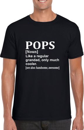 Generic Grandpa T-Shirt Pops Like a Grandad Only Much Cooler Fathers Day or Xmas Gift Top (UK, Alpha, XXL, Regular, Regular, Black)
