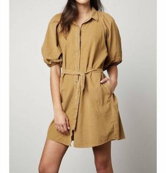 Velvet Kady Button-Up Dress In Ancient