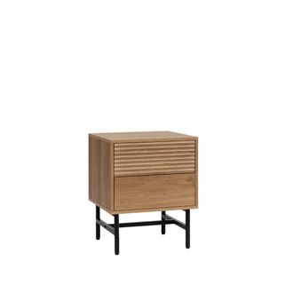 Klast Mesita de noche 2 cajones efecto madera natural 44 cm x 55 cm