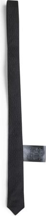 Saint Laurent Ties, male, Black, Size: L Black Jacquard Monogram Silk Scarf