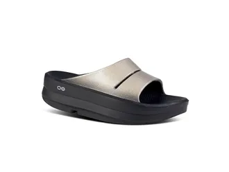 Oofos Womens OOmega OOahh Luxe Slide Womens Shoes Latte : 10 M, Synthetic