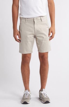 34 Heritage Arizona Flat Front Stretch Cotton Blend Shorts in Oyster Summer at Nordstrom, Size 33