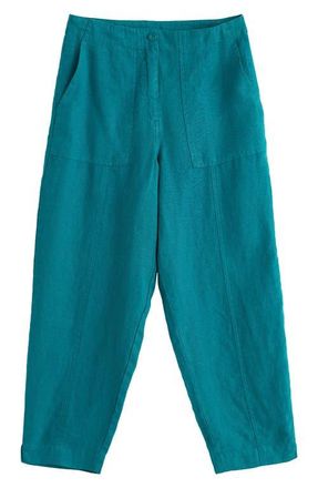 Seasalt Cornwall Saltings Cropped Linen Pants in Deep Dive at Nordstrom, Size 10 Us
