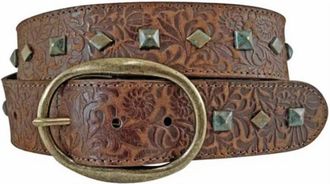 Roper Womens Buffalo Leather Studded Belt In Brown