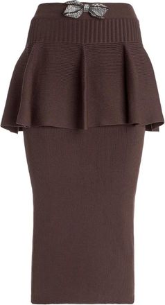 Genny Falda Midi - Skirts - Mujer - Marr&oacute;n - 2XS