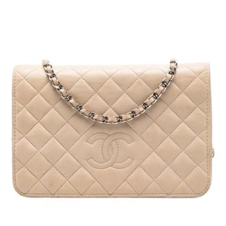 Chanel Pre-owned Flap Crossbody Bag - Dames - Pre-owned - Beige - Maat: ONE Size Leer