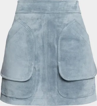 Veronica Beard Norwood Suede Mini Skirt