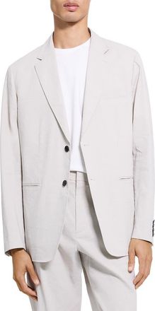 Theory Standard Linen Blend Suit Jacket in Silver Cloud at Nordstrom, Size 42 Regular