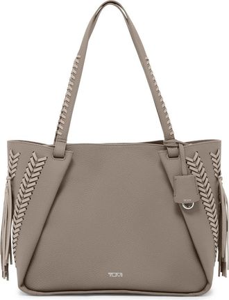 Tumi Valorie Pebbled Leather Tote Bag in Taupe Whipstitch at Nordstrom Rack