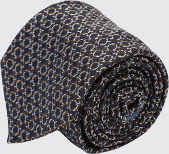 Ferragamo Cravatta in pura seta con motivo monogram Gancini jacquard