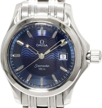 Omega Pre-owned Vintage Roestvrijstalen Horloge - Dames - Vintage Horloges - Blauw - ONE Size - Vintage