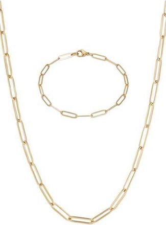Adornia 18K Gold Plated Paper Clip Necklace & Bracelet Set at Nordstrom Rack