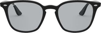 Ray-Ban 52mm Square Sunglasses in Black /Light Grey at Nordstrom