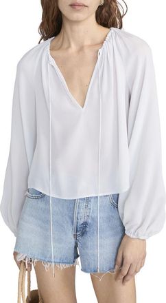 Frame Denim The Silk Balloon Top in Ice Blue at Nordstrom, Size X-Small