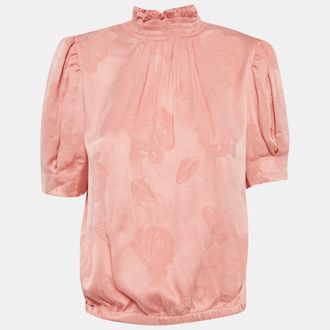Alice & Olivia Alice + Olivia Pink Jacquard Crepe Top