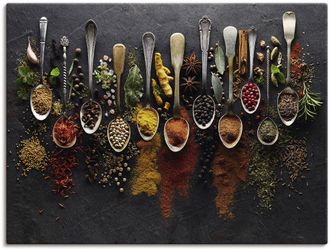 Artland Wandbild »Kräuter Gewürze Schiefer« Lebensmittel 1 Stk. tlg. als Alubild, Outdoorbild, Leinwandbild, Poster, Wandaufkleber