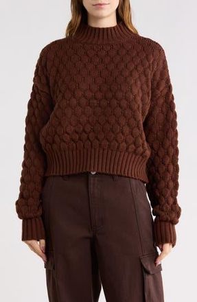Elodie Bubble Knit Crop Sweater in Chestnut at Nordstrom Rack, Size X-Large