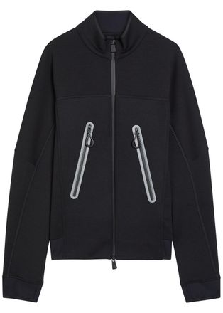 Moncler Logo-appliqu&eacute;d Stretch-jersey Sweatshirt - Black - L