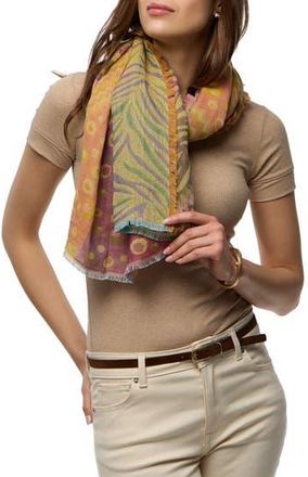 Saachi Mixed Animal Pattern Scarf in Multi Pink at Nordstrom Rack