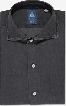 Finamore Langarm-Hemd aus Chambray Edoardo