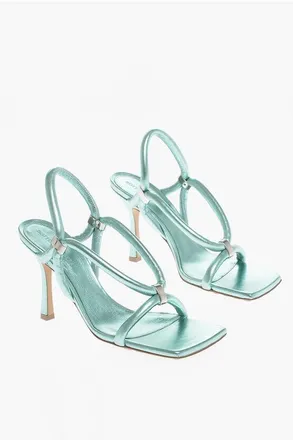 Bottega Veneta Sandali In Pelle Effetto Metallizzato 9 cm taglia 36,5
