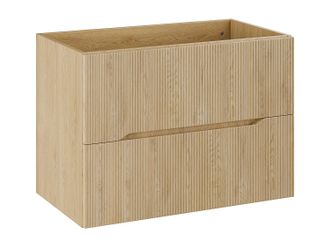 Vente-Unique Mueble bajo lavabo suspendido estriado - Natural claro - Ancho 80 cm - ORISO