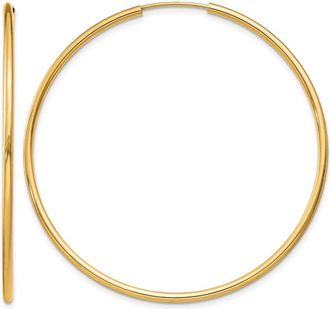 Diamond2Deal 10k Yellow Gold 1.5mm Round Endless Hoop Earrings