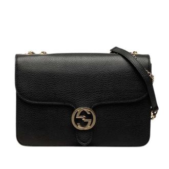 Gucci Pre-owned GG Flip-Lock Crossbody Bag - Dames - Pre-owned - Zwart - Maat: ONE Size Zijde