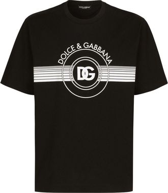 Dolce & Gabbana logo-print cotton T-shirt - men - Cotton - 52 - Black