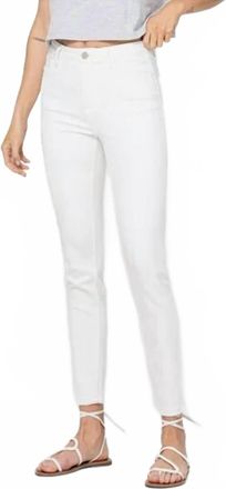 Flying Monkey High Rise Skinny Ankle Length Jeans In Vintage White
