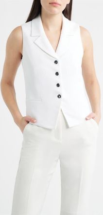 Anne Klein Four-Button Vest in Crisp White at Nordstrom, Size 16
