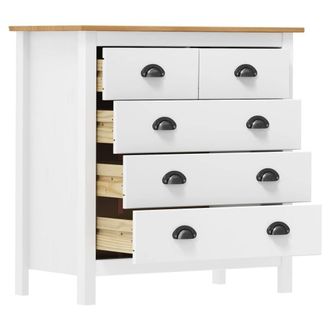 Berkfield Home Sideboard Hill White 79x40x80 cm Solid Pine Wood | Size: 79 x 40 x 80 cm
