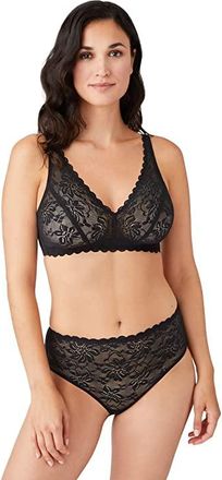 Wacoal Soft Sense Bralette 810334 Womens Lingerie Black : SM, Lace/Mesh/Polyamide
